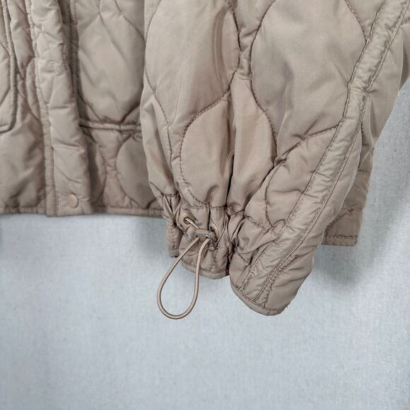Zara Women Water-Repellent Puffer Jacket Short Coat ZW Cream Size Medium - Picture 4 of 12